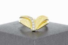 Diamant Damen Ring 14 Karat Gold - 18,1 mm