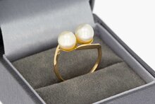14 Karat Gold Ring mit Perlen - 16,7 mm
