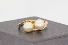 14 Karat Gold Ring mit Perlen - 16,7 mm