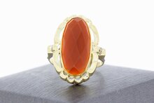 14 Karat Gold Karneol Damen Ring - 18,3 mm