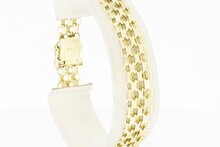14 Karat breites Damen Armband - 19 cm