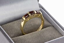 14 Karat Gold Granat Damen Ring - 17,7 mm