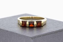 14 Karat Gold Granat Damen Ring - 17,7 mm