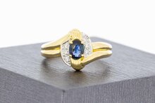 750 Gold Edelstein Damenring - 17,1 mm