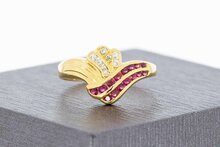 750 Gold Edelstein Ring Damen - 16,4 mm