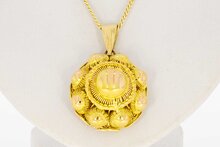 14 Karat Gold Knopf Anh&auml;nger Damen