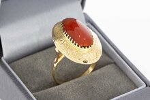 14 Karat Rote Koralle Damenring - 18,5 mm