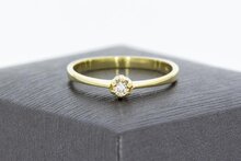 14 Karat Gold Solit&auml;r Diamantring - 17.2 mm