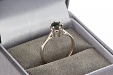 Damen Saphir Ring 14 Karat Wei&szlig;gold - 15,7 mm