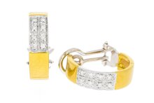 Bicoclor 750 Gold diamant Kreolen - 2 cm