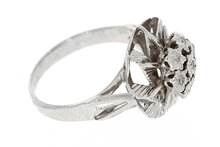 18 Karat Gold Rosettenring Damen mit Diamant - Ringgr&ouml;&szlig;e 50