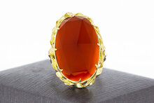 14 Karat Vintage Goldring mit Karneol - 18,1 mm