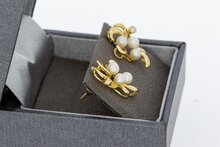 585 Perlen Ohrstecker mit Diamant - 2,9 cm