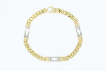 Flaches K&ouml;nigsarmband 14 Karat Gold - 21,4 cm