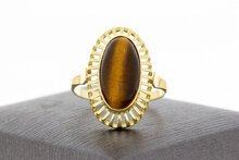 Tigerauge Ring 14 Karat Gold - 18,9 mm
