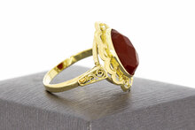 Karneol Goldring 14 Karat - 18,5 mm