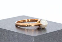 585 Ros&eacute;gold Solit&auml;rring Damen mit Perle - Ringgr&ouml;&szlig;e 55
