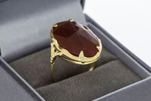 Vintage 585 Gold Ring Damen mit Karneol - Ringgr&ouml;&szlig;e 59