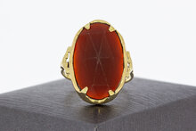 Vintage 585 Gold Ring Damen mit Karneol - Ringgr&ouml;&szlig;e 59