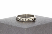 Pinky Saphir Ring 18 Karat Wei&szlig;gold - 16,8 mm