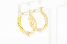 750 Tricolor Goldene Kreolen - 2,1 cm