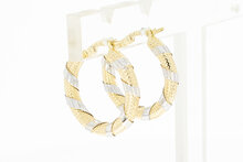 Bicolor Gold-Creolen 14 Karat - 2,1 cm