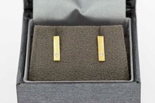 Diamant Ohrstecker 14 Karat Gold - 1 cm