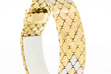 14 Karat Tricolor Gold Armband - 20 cm