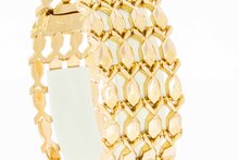 750 Gold breites Vintage Gliederarmband - 19,1 cm