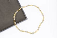 585 bicolor flache K&ouml;nigskette - 44 cm