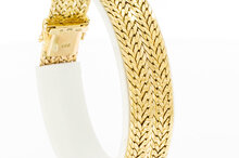 14 Karat Gold breites Armband - 18,5 cm