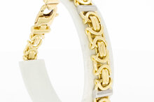 14 Karat goldenes flaches K&ouml;nigsarmband - 21,5 cm