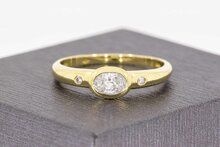 14 Karat Gold Damenring mit Zirkonia - 19,4 mm