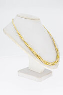 Geflochtene Omega 585 Gold Halskette - 44 cm