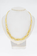 Geflochtene Omega 585 Gold Halskette - 44 cm