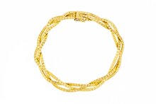 14 Karat Gold geflochtenes Cube Armband - 19,7 cm