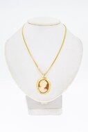 14 Karat Gold Vintage Cameo Anh&auml;nger - 4 cm