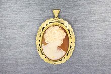 14 Karat Gold Vintage Cameo Anh&auml;nger - 4 cm