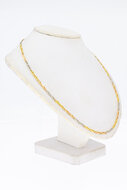 18 Karat tricolor Falkenaugekette - 59,8 cm