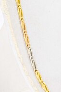 18 Karat tricolor Falkenaugekette - 59,8 cm