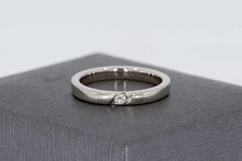 18 Karat Wei&szlig;gold Ring mit Diamant - 16,1 mm