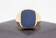 585 Gold Schichtenstein Siegelring - 20,2 mm