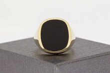 14 Karat Gold Siegelring mit Onyx - 17,9 mm