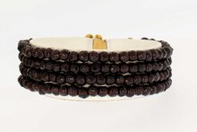 Granatarmband mit Goldverschluss - 18 cm