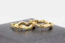 Wokkel creolen goud 14 Karaat - 1,4 cm