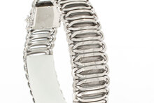Brede armband 14 karaat witgoud - 19,8 cm