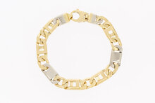 585 Bicolor-Gold K&ouml;nigsarmband Herren - 19,8 cm