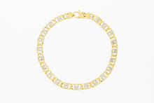 18 Karat Bicolor-Gold K&ouml;nigsarmband - 23,7 cm