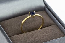 9 Karat Gold Solit&auml;rring Damen mit Saphir - Ringgr&ouml;&szlig;e 52