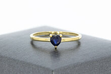 9 Karat Gold Solit&auml;rring Damen mit Saphir - Ringgr&ouml;&szlig;e 52